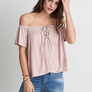 American eagle off the shoulder shirt